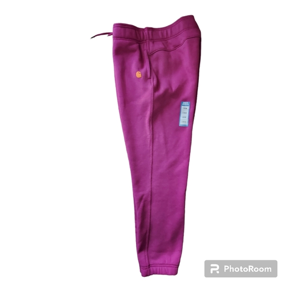 Carhartt womens midrise relaxed fit fleece jogger magenta pink - Picture 3 of 8